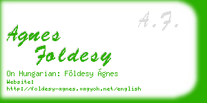 agnes foldesy business card