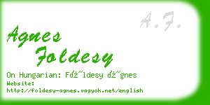 agnes foldesy business card